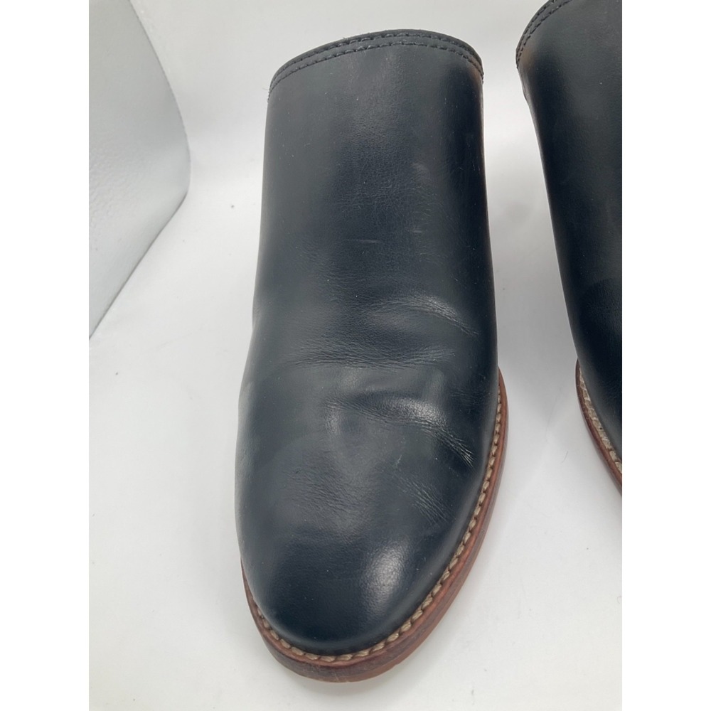 Madewell The Harper Black Leather Pointed Toe Block Heel Minimalist Size 7.5 - Picture 4 of 15